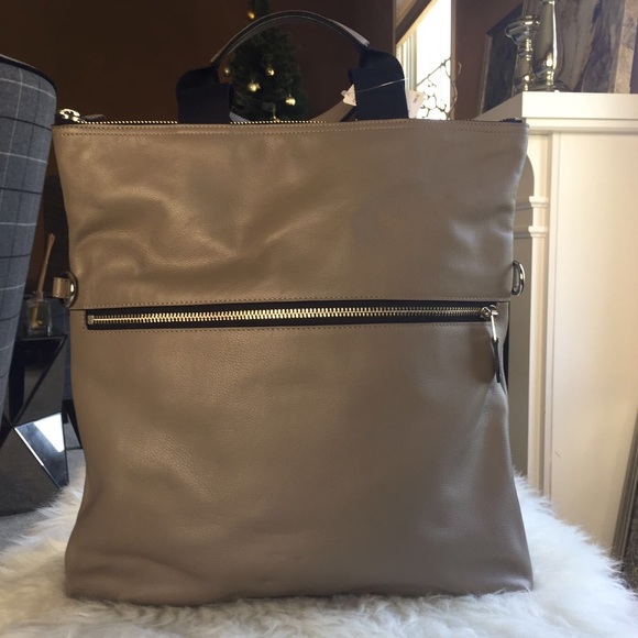 NWT COACH MENS CHARLES FOLDOVER TOTE IN SPORT CALF LEATHERCOACH FOG GREY - Picture 3 of 6